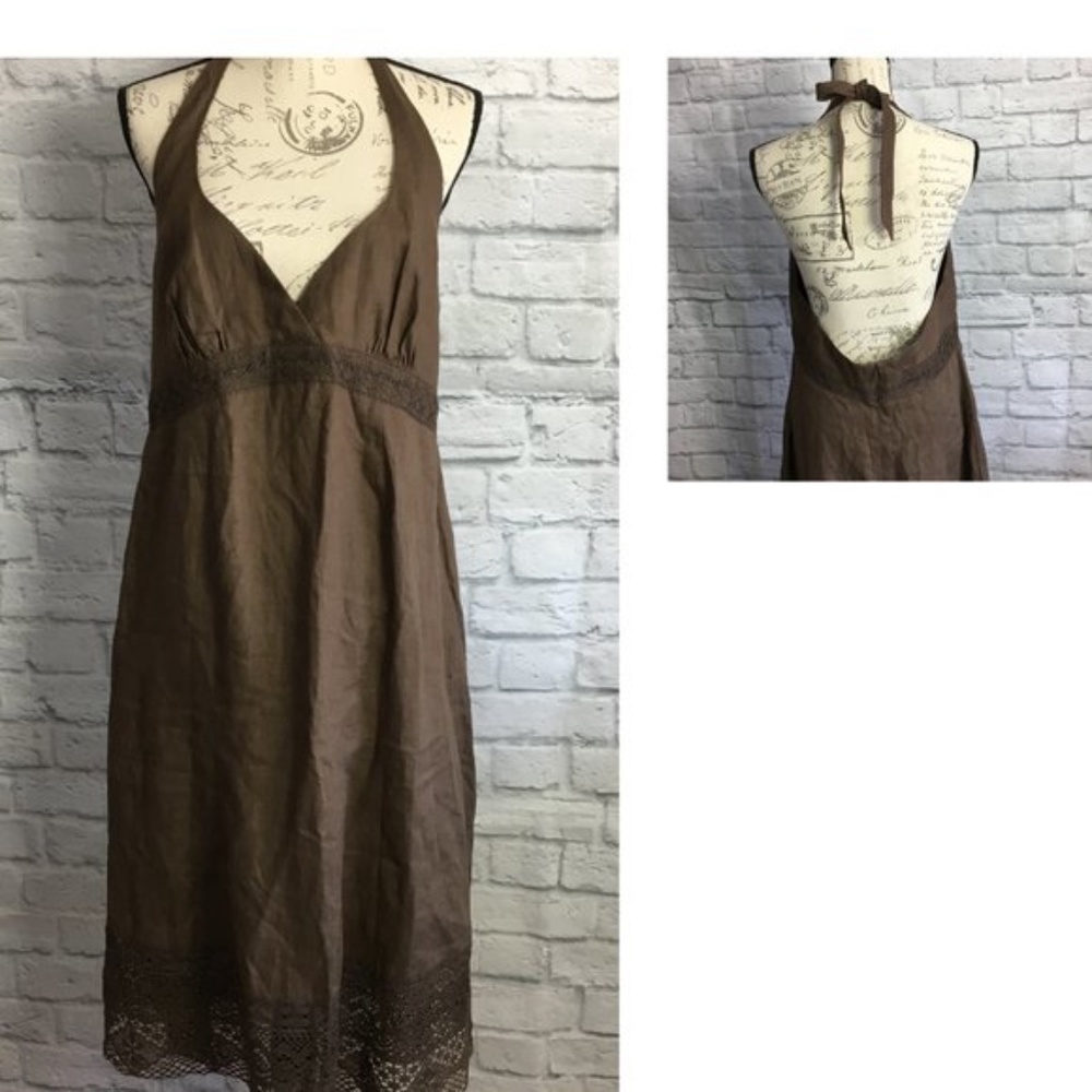 A Pea in the Pod Maternity Linen & Lace Dress